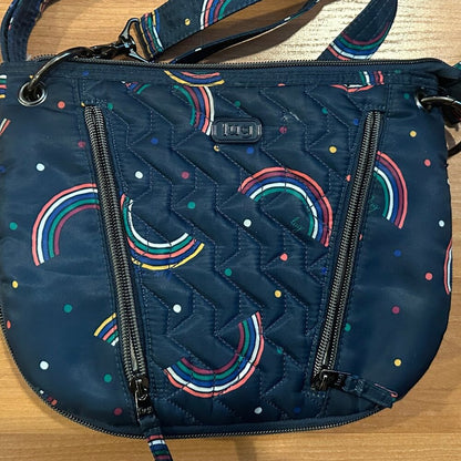 Lug Swivel Convertible Crossbody - Rainbow Navy Live Life In Color handbag - EUC