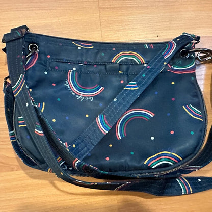 Lug Swivel Convertible Crossbody - Rainbow Navy Live Life In Color handbag - EUC