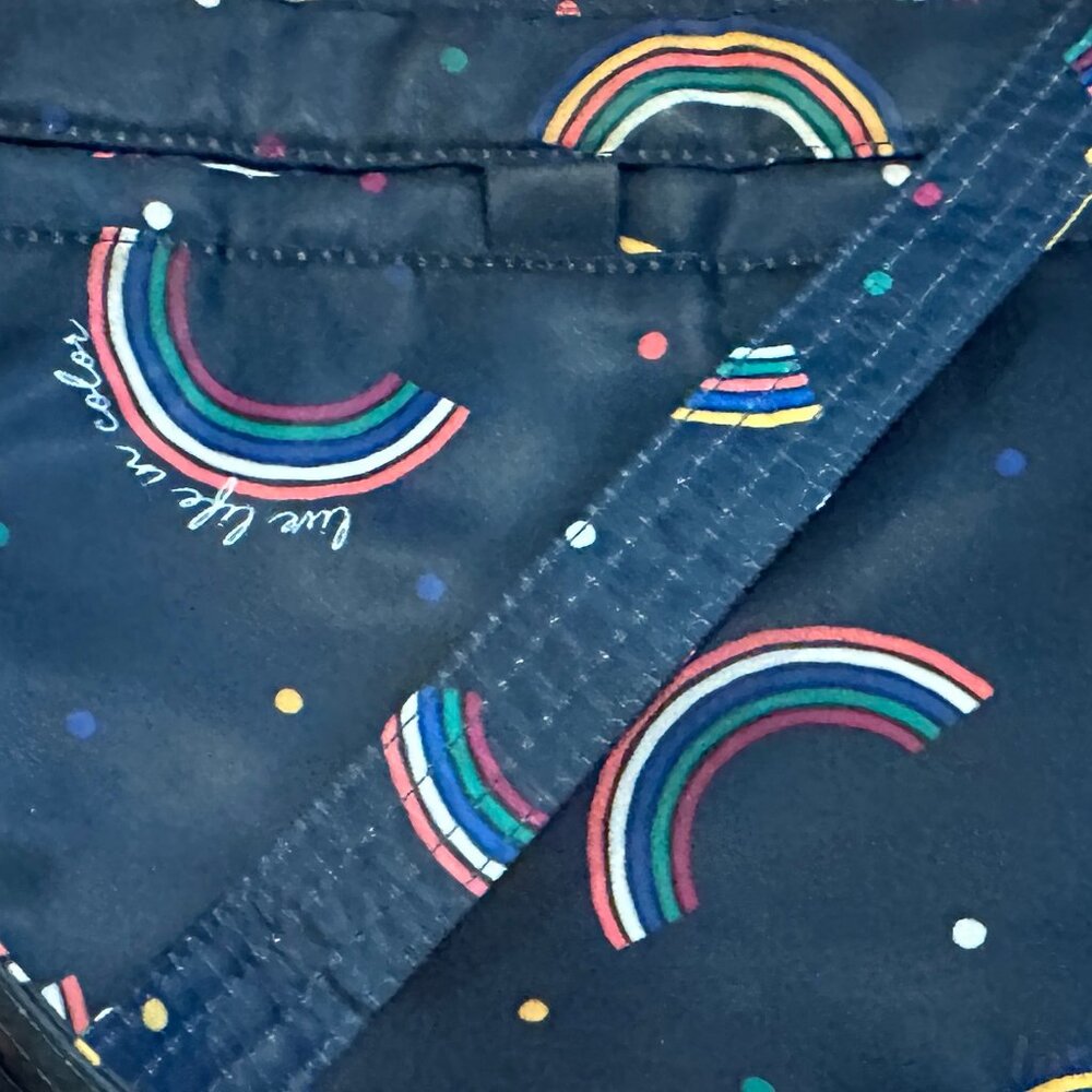 Lug Swivel Convertible Crossbody - Rainbow Navy Live Life In Color handbag - EUC
