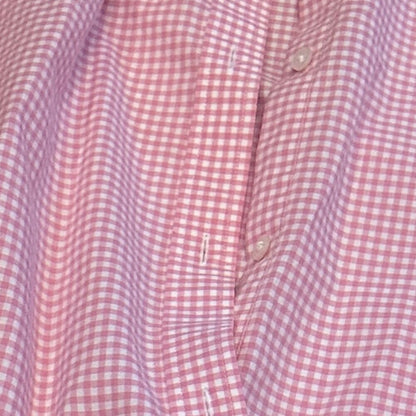 Ralph Lauren Non Iron Pink & White Checkered LS Shirt, Small