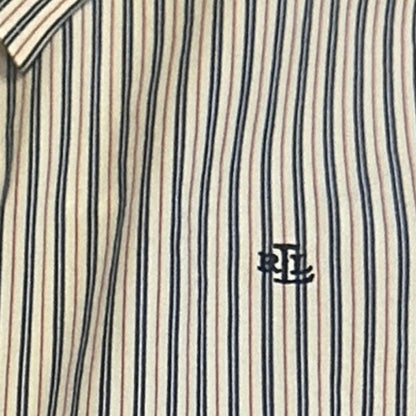 Lauren Ralph Lauren Non Iron Blue, Red & White Striped LS Shirt, Small