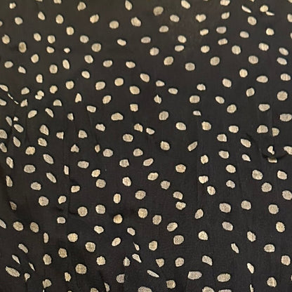 INC International Concept Black & Brown Polka Dot Sheer Overlay VNeck Shirt - M