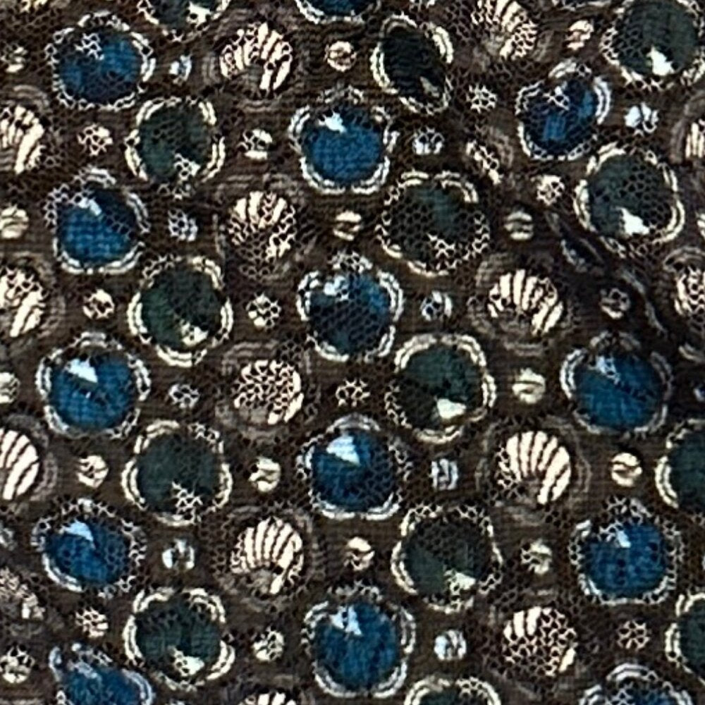 Kenth Cole V Neck Ruch Sided Brown & Blue Tank Top Lined - Small - EUC