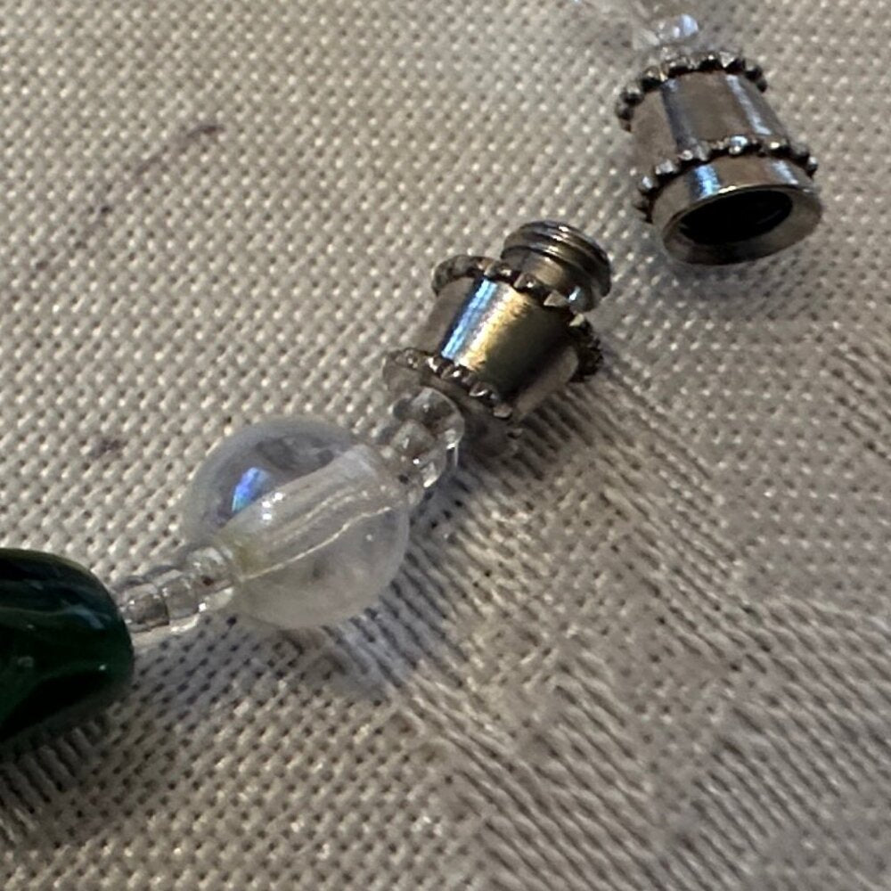 Vintage Costume Jewelry - Glass Bead & Stone Bracelet - Screw Closure - EUC