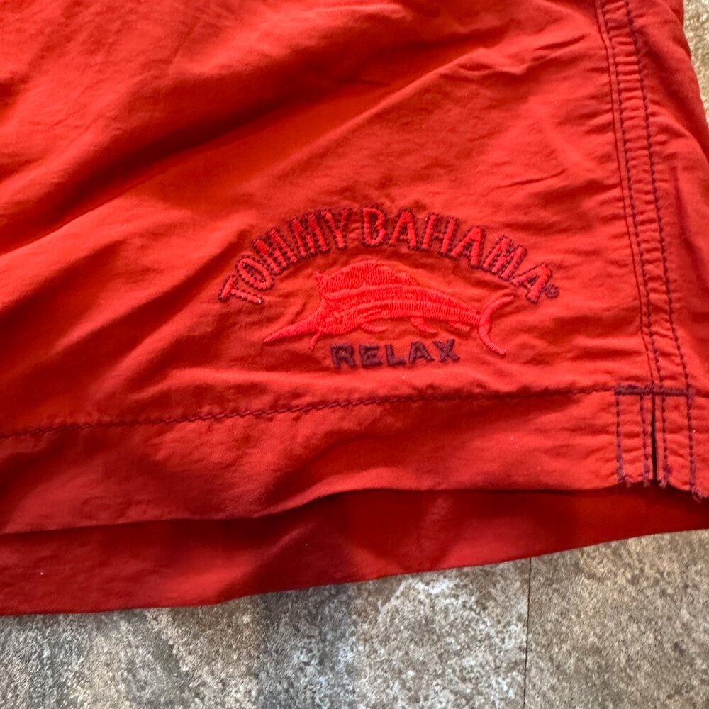 Tommy Bahama Relax Cargo Swim Trunks Board Shorts Red NWT - Med