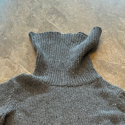 GH Bass & Co Womens Turtle neck Grey Cable Sweater - XS