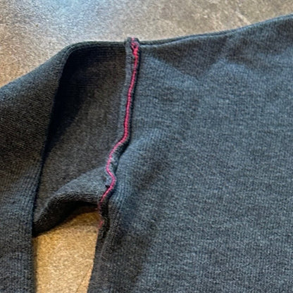 DKNY Black/Pink Contrast Trim Crew Neck Knit Sweater - Pink Trimed - Size XS