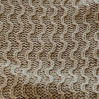 Shein Light Brown Cowl Neck Cable Sweater - Size Small