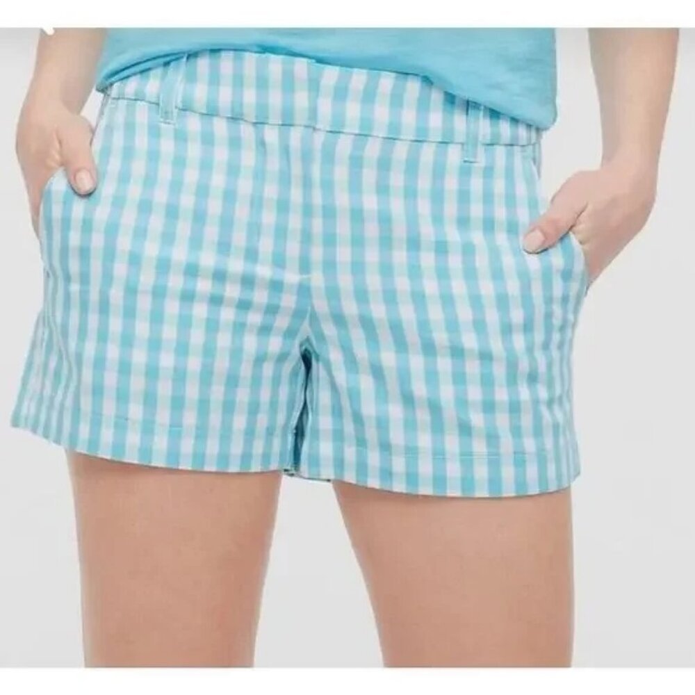 J. Crew Blue & White Gingham Womens Shorts with Pockets - Size 4 - Reimagined