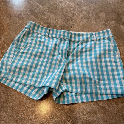 J. Crew Blue & White Gingham Womens Shorts with Pockets - Size 4 - Reimagined
