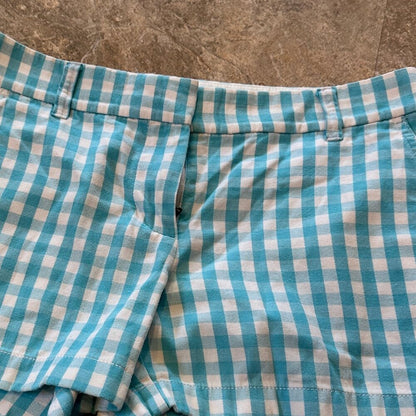 J. Crew Blue & White Gingham Womens Shorts with Pockets - Size 4 - Reimagined