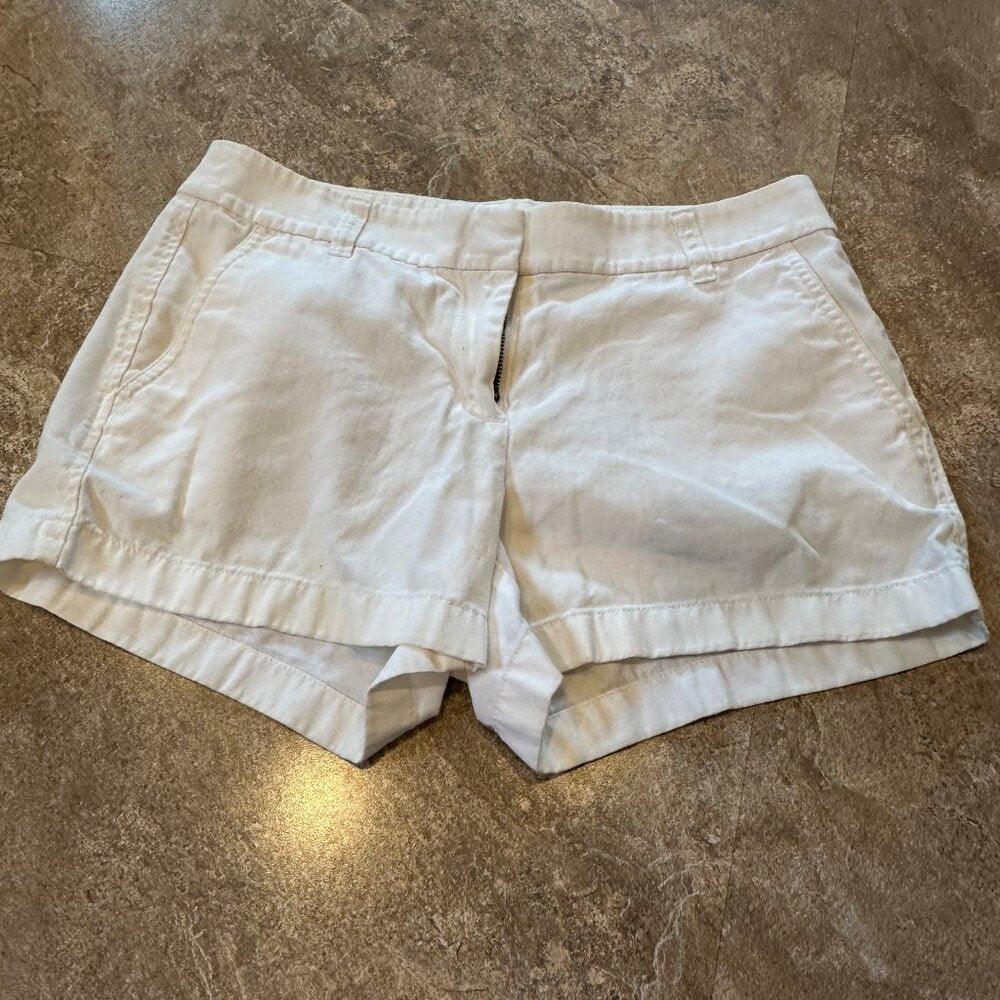 J. Crew Reimagined White Womens Shorts with Pockets - Size 4