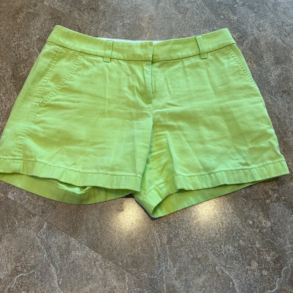 J. Crew Lime Green Womens Shorts with Pockets - Size 2 - Reimagined