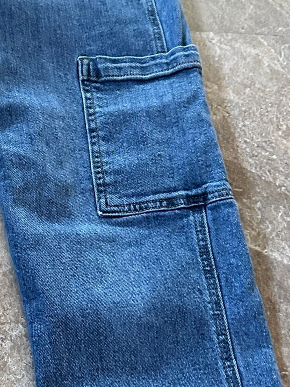 And Now This Women's Medium Wash High-Waisted Utility Cargo Jeans - Size 25
