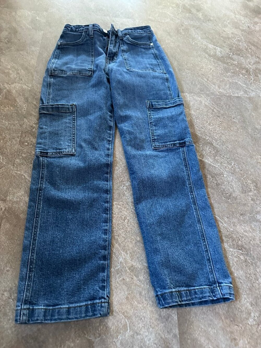 And Now This Women's Medium Wash High-Waisted Utility Cargo Jeans - Size 25