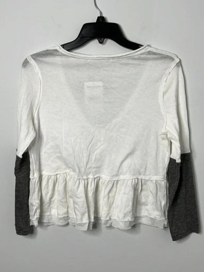 Free People Heart of Mine Colorblock Long Sleeve Tee - Grey/White XS - NWOT