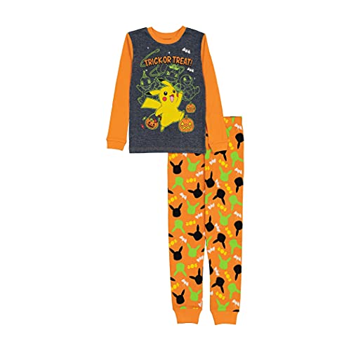 Boys Pokemon Pikachu 2 Pc Halloween Pajama Set - Trick or Treat Glow in the Dark