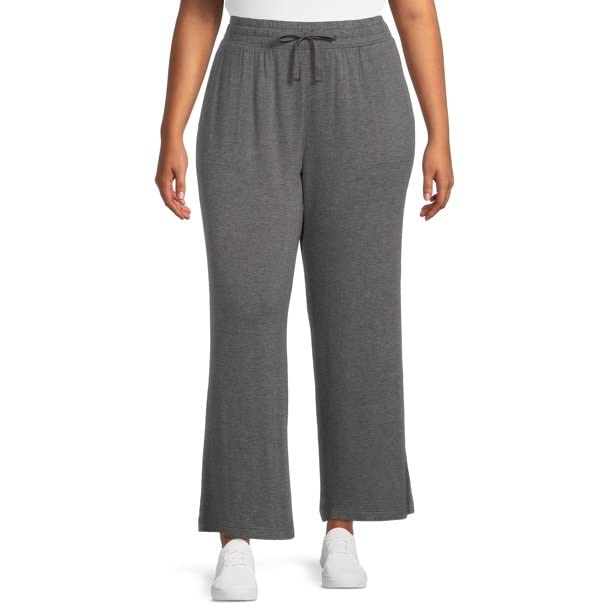 Charcoal Grey Heather Plus Size Knit Pants - 2X