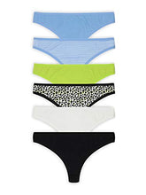Load image into Gallery viewer, 6-Pack Juniors Panties Hipster Thong Bikini String Cheeky Boyleg
