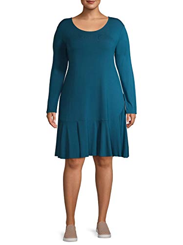 Terra & Sky Women's Plus Size Knit Peplum Dress