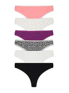 6-Pack Juniors Panties Hipster Thong Bikini String Cheeky Boyleg
